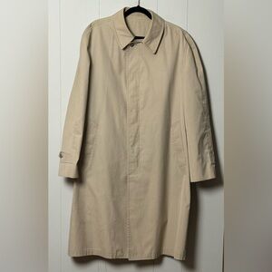 Vintage London Fog Beige Button Up Men's Trench Coat Size 44R
